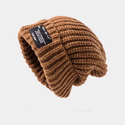 Hat Autumn and Winter Fashion Korean Knitted Hat Piled Big Head Big Brim Wool Hat All-match Face Show Small Warm Cold Hat