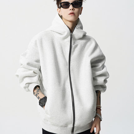 American Style High Street Cardigan Jacket Men's Winter Fashion Brand Heavy Thickened Warm Hooded Sweater cleanfit Sports Hoodie