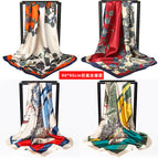 90 silk scarf-mixed color hair / 90*90cm