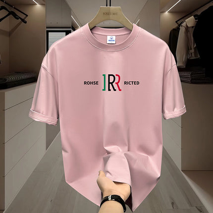 Summer Trendy All-match Breathable Pure Cotton Short-sleeved T-shirt Men's Teenagers Loose Round Neck Casual Half-sleeved T-shirt