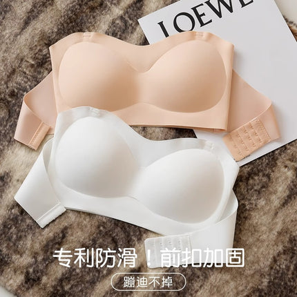 Strapless Bra for Women, Push-Up, Small Breasts, Non-Slip, Breast-Wrap, Anti-Exposure, Seamless Tube Top, Thin Invisible Back Bra