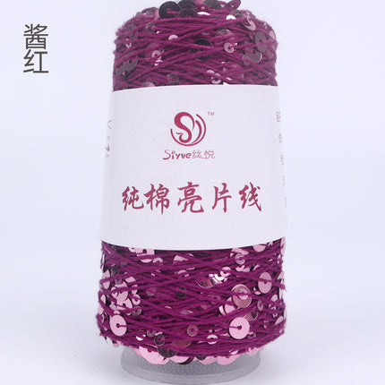 Siyue pure cotton sequined yarn size beads 3+6 hand-woven yarn tube yarn factory wholesale wool ball cross-border