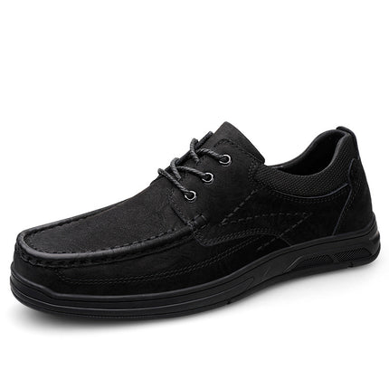 Men's Shoes Daily Outdoor Tooling Shoes Handmade Casual Shoes Spring and Autumn Low-top Genuine Leather Frosted Leather Shoes Lace-up Shoes