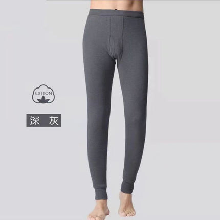 Autumn and winter men's long pants warm pants one-piece cotton pants underpants thin bottoming high waist middle-aged and elderly plus size breathable