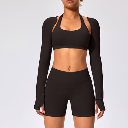 Shawl Yoga Wear for Women, Autumn Quick-Drying Tops, Women's Sports Fitness Jackets, Cardigans, Elegant, Breathable, Slimming Look Waistcoats
