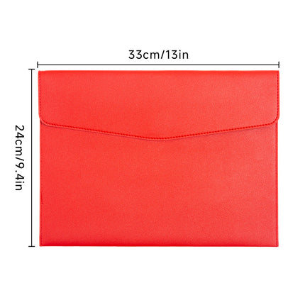 Magnetic suction leather file bag large capacity business meeting file bag waterproof office information storage book custom logo