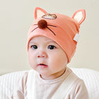 Cat ears orange single hat / 1-12 months 38-46cm