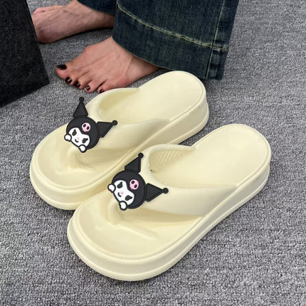 Thick-Soled 4-5cm Flip-Flops for Women to Wear Outside 2025 New Anti-Slip and Stain-Resistant Platform Summer Flip-Flops That Do Not Smell Bad for Feet