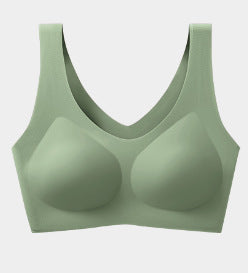 5Ut Genuine Fixed Cup Large Size Bra Without Rims for Women with Big Breasts Showing Small Breasts Seamless Cup All-In-One Vest for Women