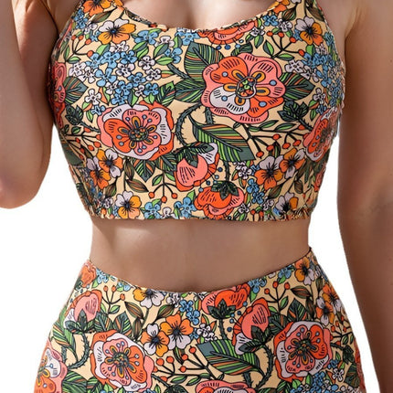 New European and American Bikini Swimwear Sexy Foreign Trade Bikini Printed High Waist Amazon Split Swimsuit Women