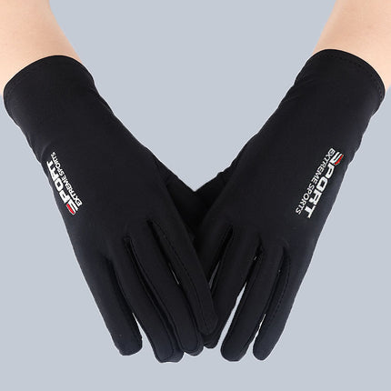 Cycling Gloves, Outdoor Driving Gloves, Electric Vehicle Sun Protection Gloves, Non-Slip Touch Screen Fingerless Gloves, Men's Fishing Ice Silk Gloves Wholesale