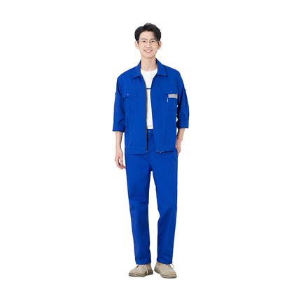 Factory wholesale polyester long sleeve overalls gas station staff tooling can be printed logo wear-resistant breathable labor protection clothing