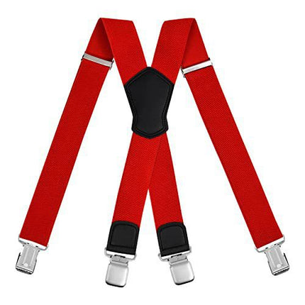 3.8cm Corn Pattern 4-Clip X-Shaped Men's Suspenders for Jeans, Unisex Adjustable Wide Suspenders