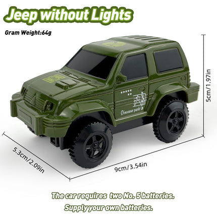 Magnetic track car electric light-emitting jeep police car project small train track accessories children's toys car