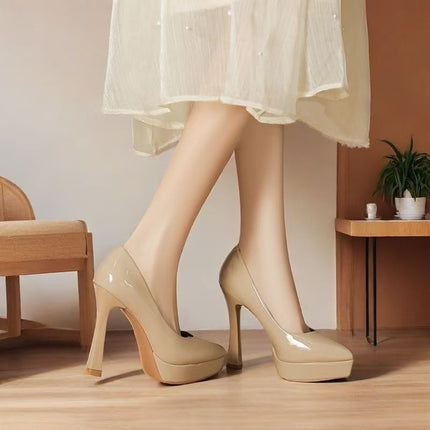 Autumn High-Heeled New Shoes, Pointed-Toe New Shoes, Shallow-Mouth Thick-Heeled Thick-Soled Fashion Shoes for Women, New Products