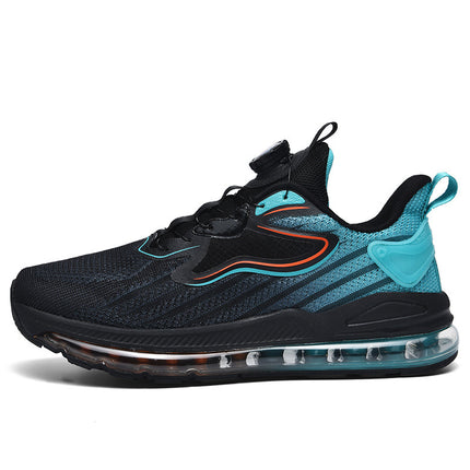 Large Size47 Men's Lace-Free Summer Rotating Button Air Cushion Sports Genuine Leather