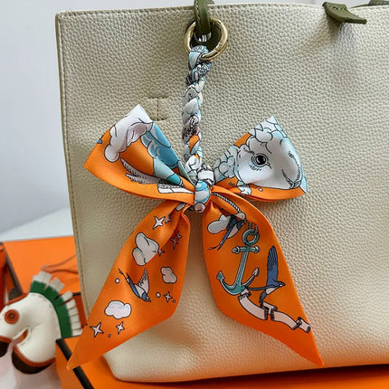 High-grade Handbag Handle Ribbon Bag Handle Handle Accessories Silk Scarf Handbag Tie Bag with Decorative Ribbon Pendant