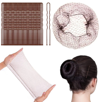 Hair Bun Maker Dance Net Bun Hairpiece Flight Attendant Hair Flower Bun Invisible Hair Net Wig Disposable Hair Bun