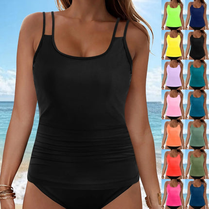 [Set] 2025 New Women's Split Swimsuit Digital Printing European and American Large Size Tankini Dropshipping
