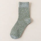 1 pair [58g-solid color parallel thread] green / One size fits all [37-45 size] plus velvet and thickened terry