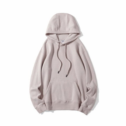 400g Heavyweight Fleece-Lined Autumn and Winter Hooded Sweatshirt, Multi-Color, Solid Color, Simple and Thick, Suitable for Layering, Unisex Sports Hoodie