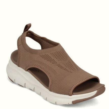 2022 summer new cross-border sandals women's mesh thick bottom soft bottom casual sports women's shoes flat flying woven peep toe shoes women