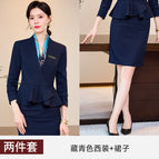navy blue suit skirt / S