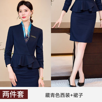 High-end Suit Dress Women's New Autumn High-end Professional Temperament Jewelry Shop Beauty Salon Hotel Front Desk Work Clothes