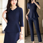 Navy blue jacket + skirt + pants / S