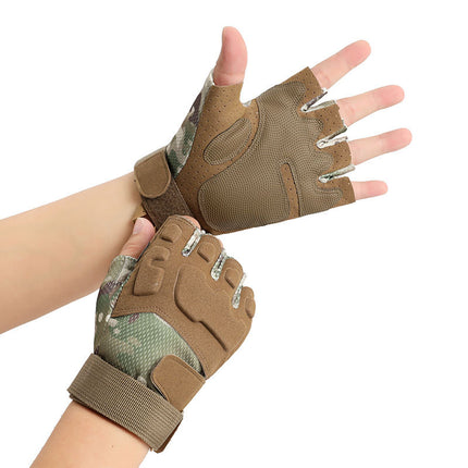 Tactical Gloves Men's Outdoor Sports Rock Climbing Training Military Fan Riding Motorcycle Full Finger Touch Screen Protection Non-slip and Durable