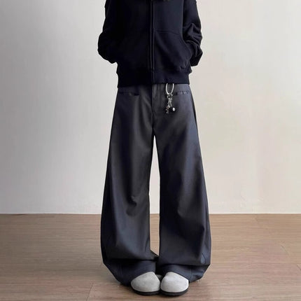 American High Street Cleanfit Silhouette Scimitar Casual Pants Men's Wide-Leg Straight Slim Floor-Length Design Pants