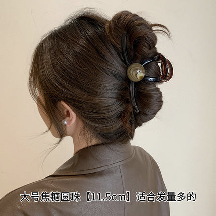 2025 New Style Hair Claw Clip for Women, Large Size for Thick Hair, Hairpin for the Back of the Head, Shark Clip, Versatile Heart-Shaped Hair Accessory