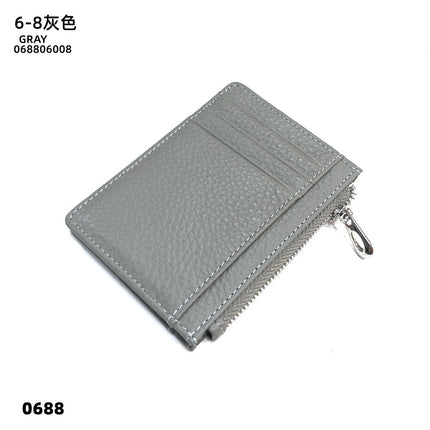 Double-sided Driver's License Multi-card Slot Genuine Leather Zipper Card Bag Top Layer Cowhide Men's Thickened Light Luxury Women's Small Coin Purse Case