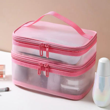 Mesh Cosmetic Bag, Large Capacity, Cosmetic and Toiletries Cosmetics Bag, Travel Cosmetics Bag, Portable and Printable Logo