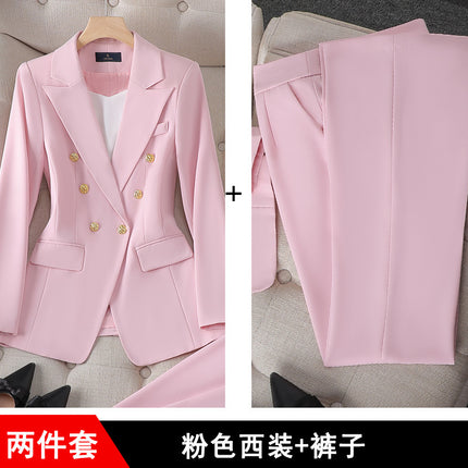 Zihong Zihong Suit suit Women's White Fashion Dress Suit High-end Temperament Goddess Fan suit 8017