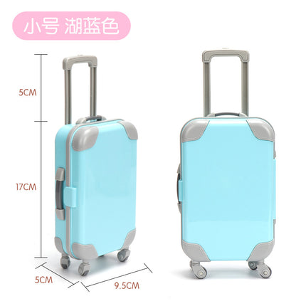 Cross-Border Artificial Mini False Eyelashes Storage Trolley Case Solid Color Small Makeup Suitcase Play House Toy