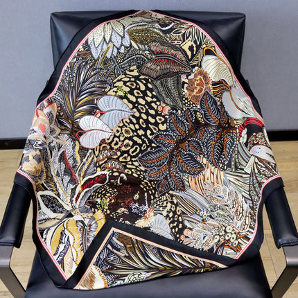 [Thistle Flower Story] Heavy Weightweight 18 Mumi Twill Silk Scarf Women's Mulberry Silk Double-Sided Printed Large Square Scarf Shawl