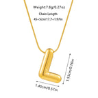 L necklace / Gold - with chain