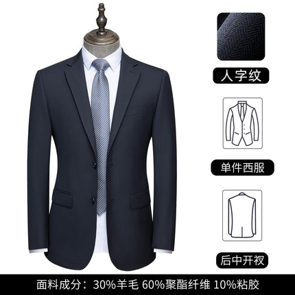 High-end Men's Suit Men's Suit navy blue Machine Washable Wool Suit Jacket Men's Best Man Group Clothing Business Wear