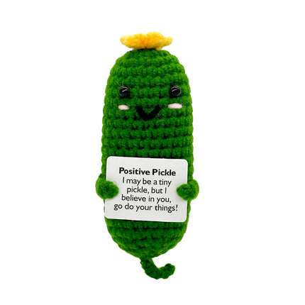Cross-Border Finished Handmade Knitted Doll Cartoon Emotional Support Emoji Funny Cucumber Keychain Ornament Gift
