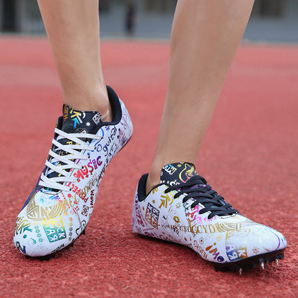Wholesale track and field sprint nail shoes for primary and secondary school students sports examination competition running large size shoes can be invoiced