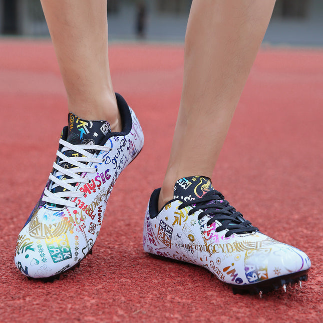 Wholesale track and field sprint nail shoes for primary and secondary school students sports examination competition running large size shoes can be invoiced