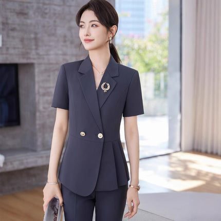 High-end professional suit suit female summer jewelry store customer service beauty salon overalls hotel front desk sales department tooling