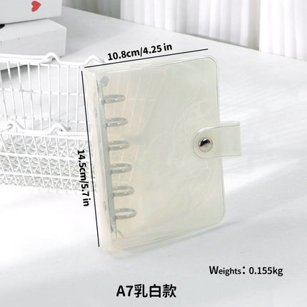 Little Red Book Hot Sale Original Mini 6 Hole Binder A7 Hand Book Shell PP Shell PVC Transparent Glitter Cover