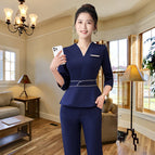 Navy blue mid-sleeve trousers / S
