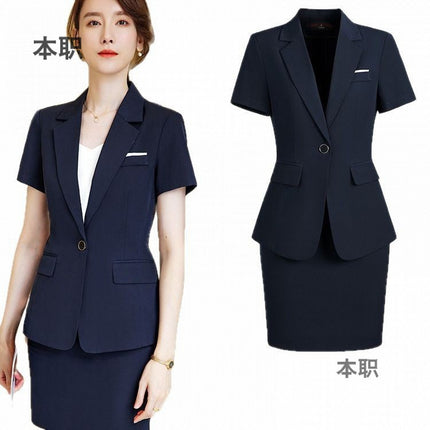 [Autumn Wear] Professional suit Female Temperament Workwear Goddess Fan Hotel Manager Short-sleeved Suit Summer Work Clothes