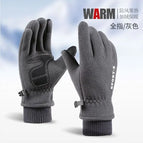 Fleece full finger gloves - grey