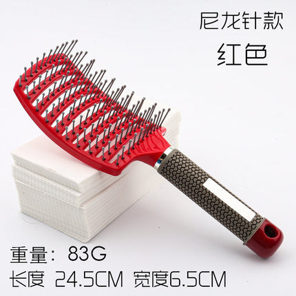 Factory Direct sales bristle big curved comb fluffy curly hair shape comb household hair massage comb oil head rib comb