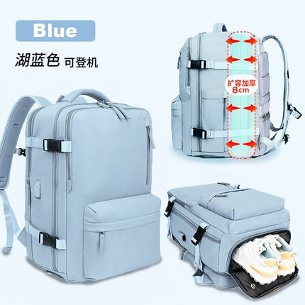 Expandable Travel Backpack, Large-Capacity Backpack, Women's Business Trip Mountaineering Bag, Men's High-End Business Computer Bag