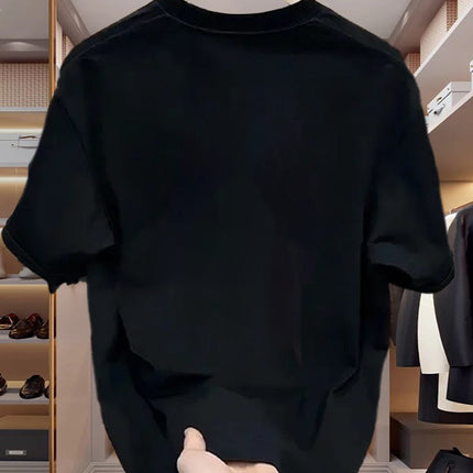 Heavyweight 100% Pure Cotton Oversized Letter Short-Sleeve T-Shirt for Men, Summer 2026 New Style Couple Outfit Top